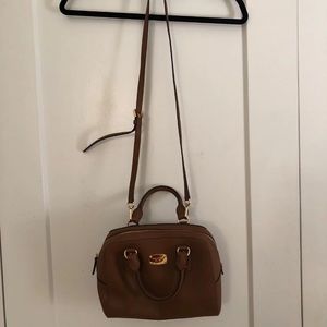 Michael kors camel leather shoulder bag